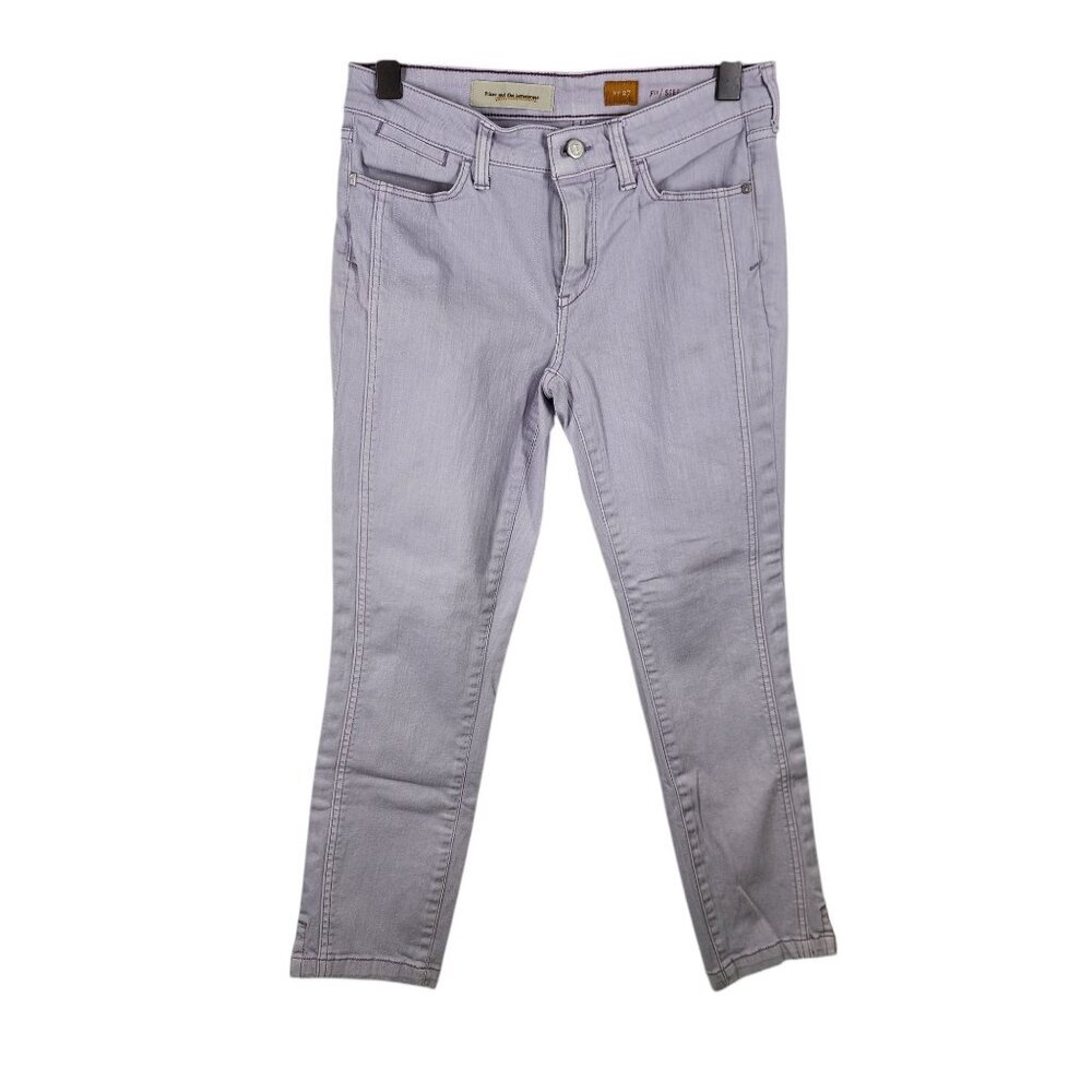 Pilcro and the Letterpress Jeans Women 27 Purple Stet Slim Ankle Seam Detail